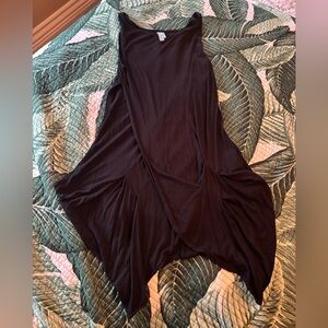 Black Asymmetrical Sleeveless Dress